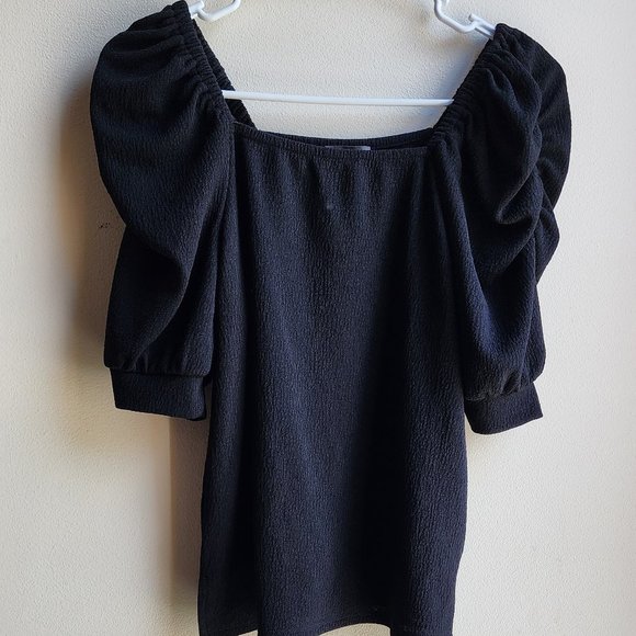 Vince Camuto Black Poofy Shortsleeve Jersey Size XS - Picture 5 of 13